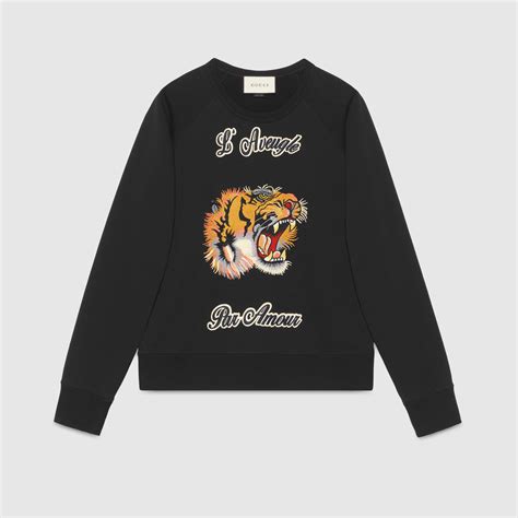 felpa gucci tigre gialla|Gucci Tiger felpa in cotone .